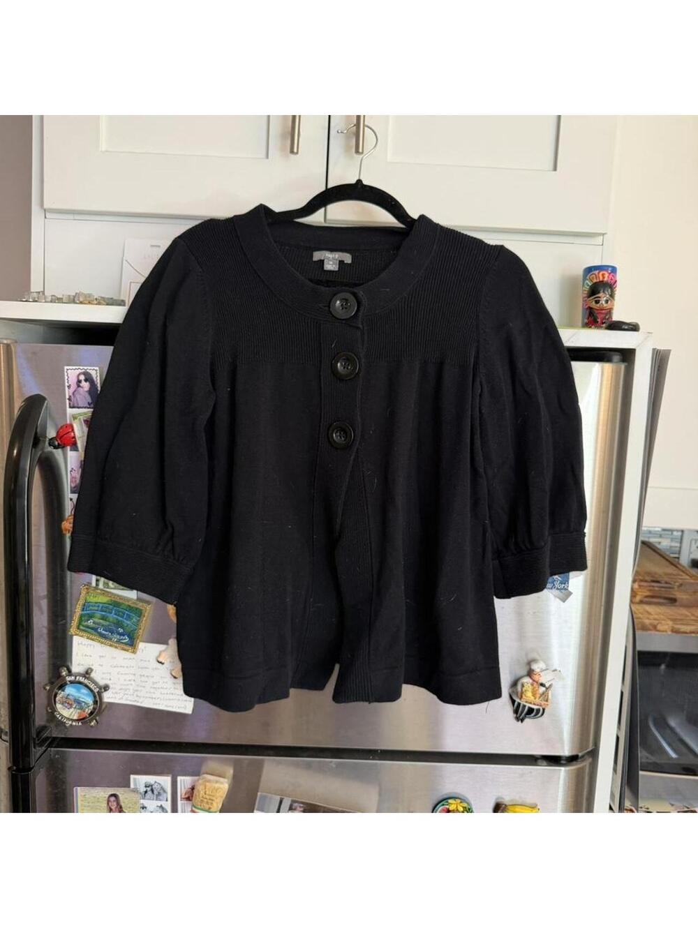 Black Apt. 9 cardigan with button detail, size M #cardigan #preppy